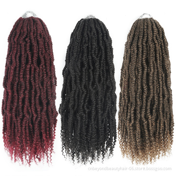 Spring Twist Ombre Curly Crochet Braids 18 inch Synthetic Kinky Curly Hair Extensions Bomb Pre Twisted